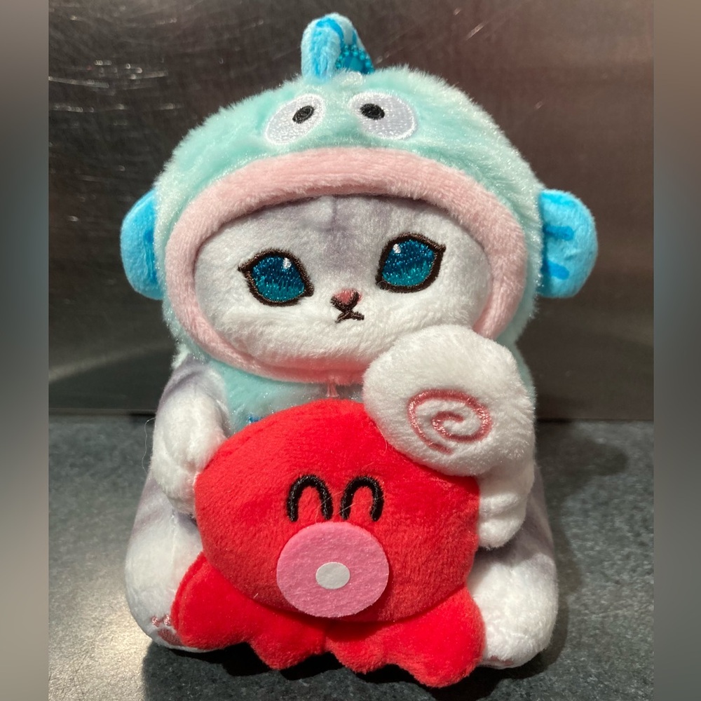 🐟🐙🐱 13.5cm Sanrio Mofusand Cat Cross-Dressing Hangyodon Fish Octopus Plush Doll